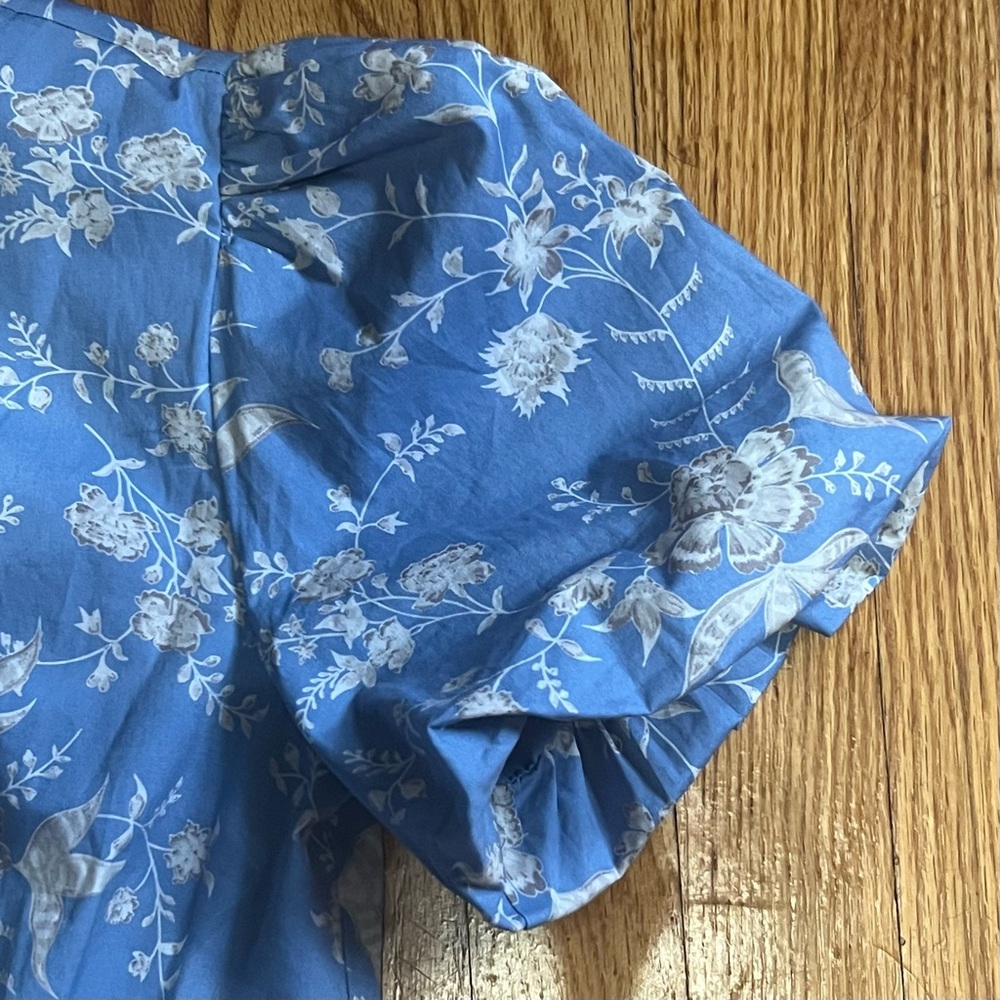 WAYF Plaza Blue Floral Cut-Out Tiered Maxi Dress Size XSmall - Picture 12 of 16